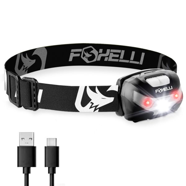 Foxelli USB-C 充电式 LED 头灯 B01GD463NE